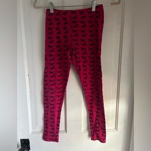 Lands’ End Kids pink and purple horse print leggings size Med(10/12)